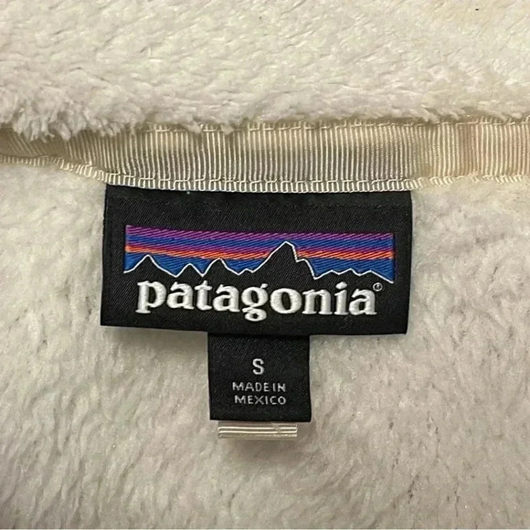 Patagonia Womens Small Re-Tool Snap-T Fleece Pullover Sweater White Cream Beige - Picture 6 of 9